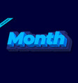 blue month 3d text effect vector image