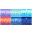 day time cityscape change morning vector image vector image