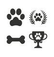 pets icons dog paw sign winner laurel wreath vector image