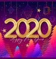 2020 happy new year background design with hanging vector image vector image