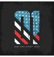 american flag old grunge effect vector image