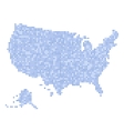 blue dotted usa map on white background vector image