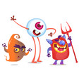 cartoon funny monsters collection vector image