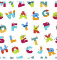 alphabet alphabetic signs for children to learn vector image
