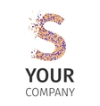 alphabet particles logotype letter-s vector image