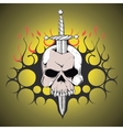 hand drawn skull slain by a sword the symbol day vector image