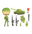 soldier and professional army weapon set vector image