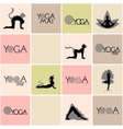yoga logos and poses set vector image