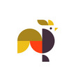 abstract geometrical chicken logo vector image vector image