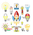 idea lamp light bulb ideal icon solution vector image