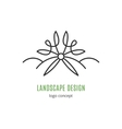 landscape design logo concept line icon art vector image