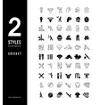 simple line icons cricket vector image