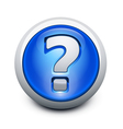 glassy question button vector image vector image