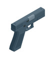 isometric pistol isolated on white background vector image