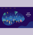 ramadan kareem eid mubarak greeting card vector image