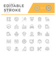 set line icons of cyber security vector image