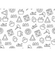 chicken line seamless pattern vector image vector image