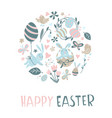 funny happy easter eggs hunt greeting card vector image vector image