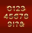 golden numbers gold 3d figures stylish vector image