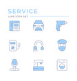 set color line icons services vector image