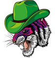 tiger cowboy mascot logo vector image vector image