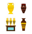 vase icon set flat style vector image vector image