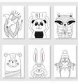 wild funny animals children greeting card vector image