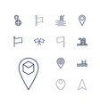 13 location icons vector image vector image