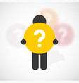 black silhouette of a man holds yellow circle vector image