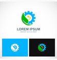 green leaf ecology wheel logo vector image