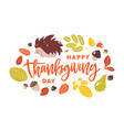 happy thanksgiving day handwritten with cursive vector image