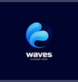 logo waves gradient colorful style vector image vector image
