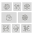 set of monochrome icons with celtic art vector image
