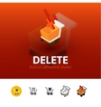delete icon in different style vector image vector image