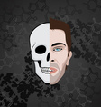 half face skull vector image vector image