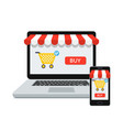 online shopping concept vector image vector image