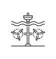 tidal power plant with turbines wave station icon vector image vector image