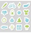 health lifestyle stickers vector image vector image