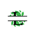 initial l green leaf monogram split letter vector image vector image