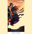 knight of wands tarot card vector image vector image