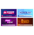tv news banners breaking banner headline vector image vector image