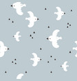 seamless boho pattern with white birds vector image vector image
