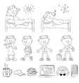 boy draw outline a sketch style vector image
