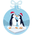 ccute christmas penguins kissing cartoon vector image vector image