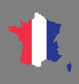 france map with the french flag vector image