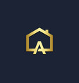 home realty a initial gold logo vector image