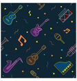 music instruments objects seamless pattern vector image