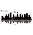 sydney city skyline silhouette with black vector image