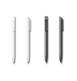 white and black realistic set pen vector image vector image