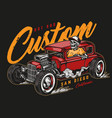 custom retro car colorful vintage label vector image